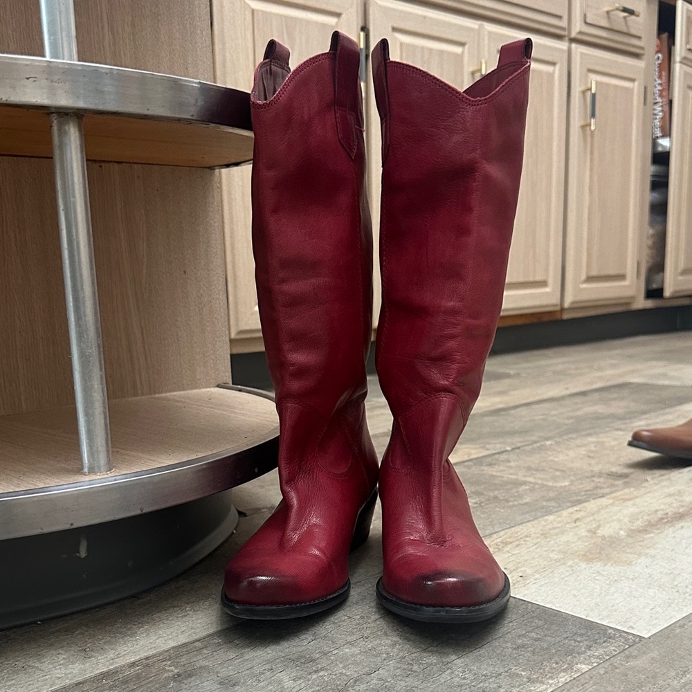 Franco Sarto Red Over the Knee Boots